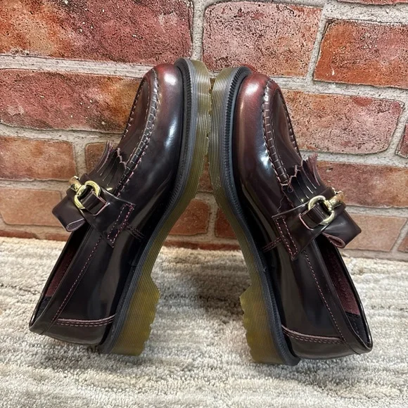 Dr martens Adrian snaffle leather cherry red loafers women Sz 7 - Picture 5 of 14
